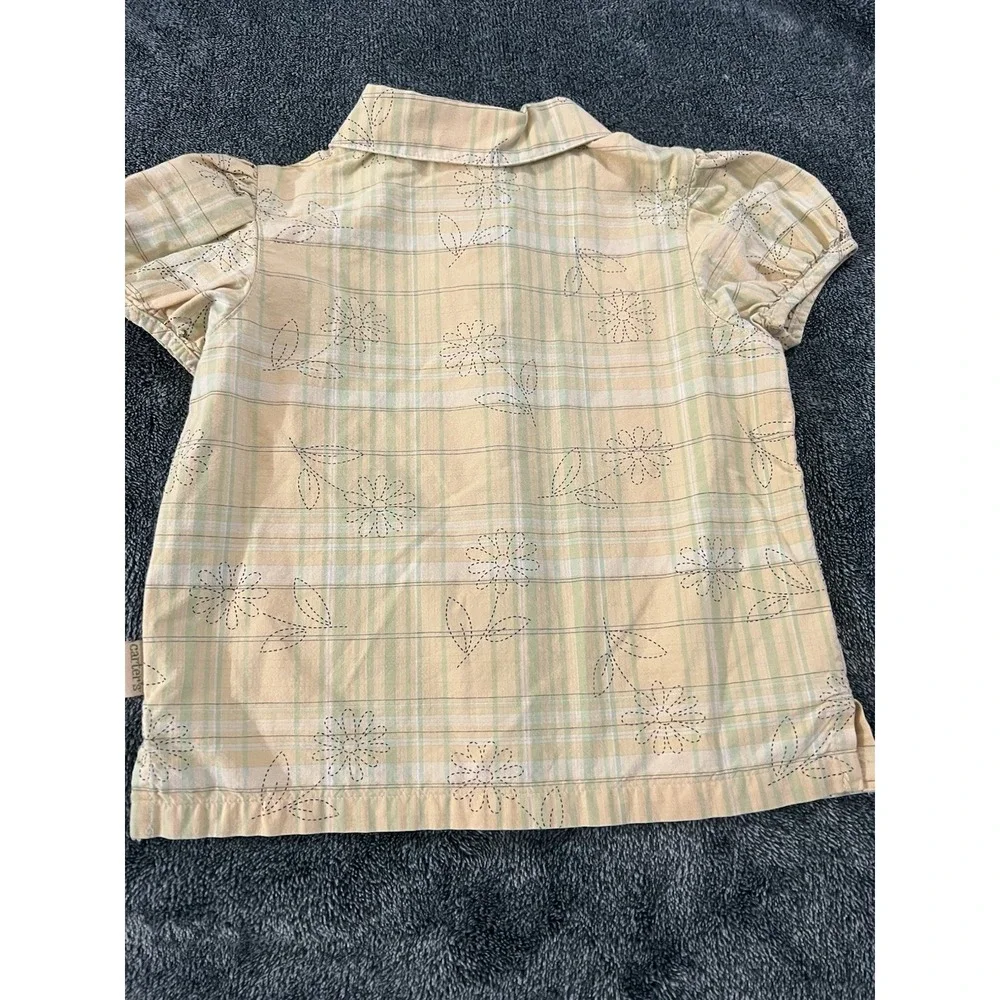 Carters‎ Vintage Toddler Girl Pearlsnap Yellow Top 12-18m